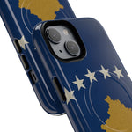 Kosovo Flag Tough iPhone Case — Navy Blue Stars & Gold Map (MagSafe compatible)  Shamo's