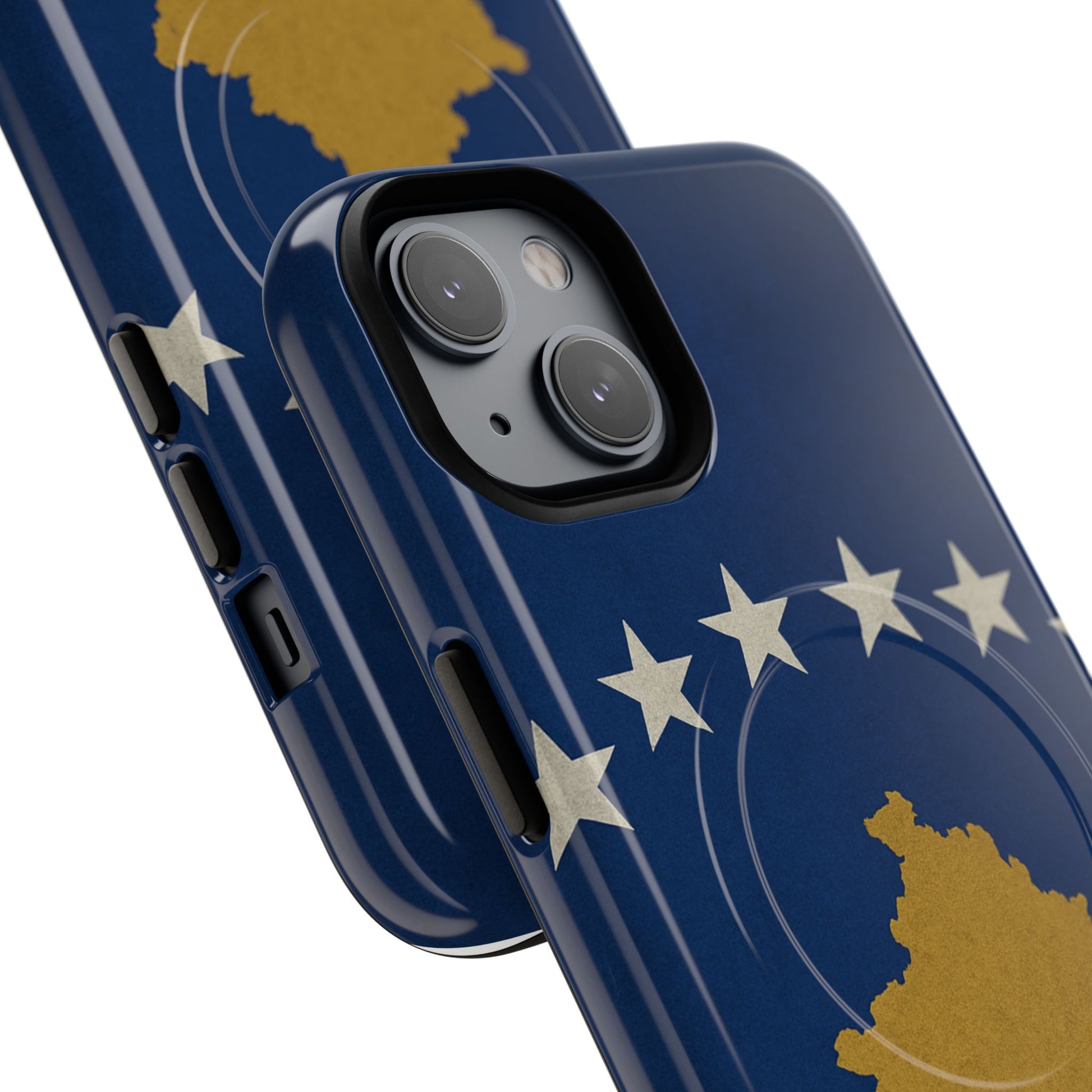 Kosovo Flag Tough iPhone Case — Navy Blue Stars & Gold Map (MagSafe compatible)  Shamo's