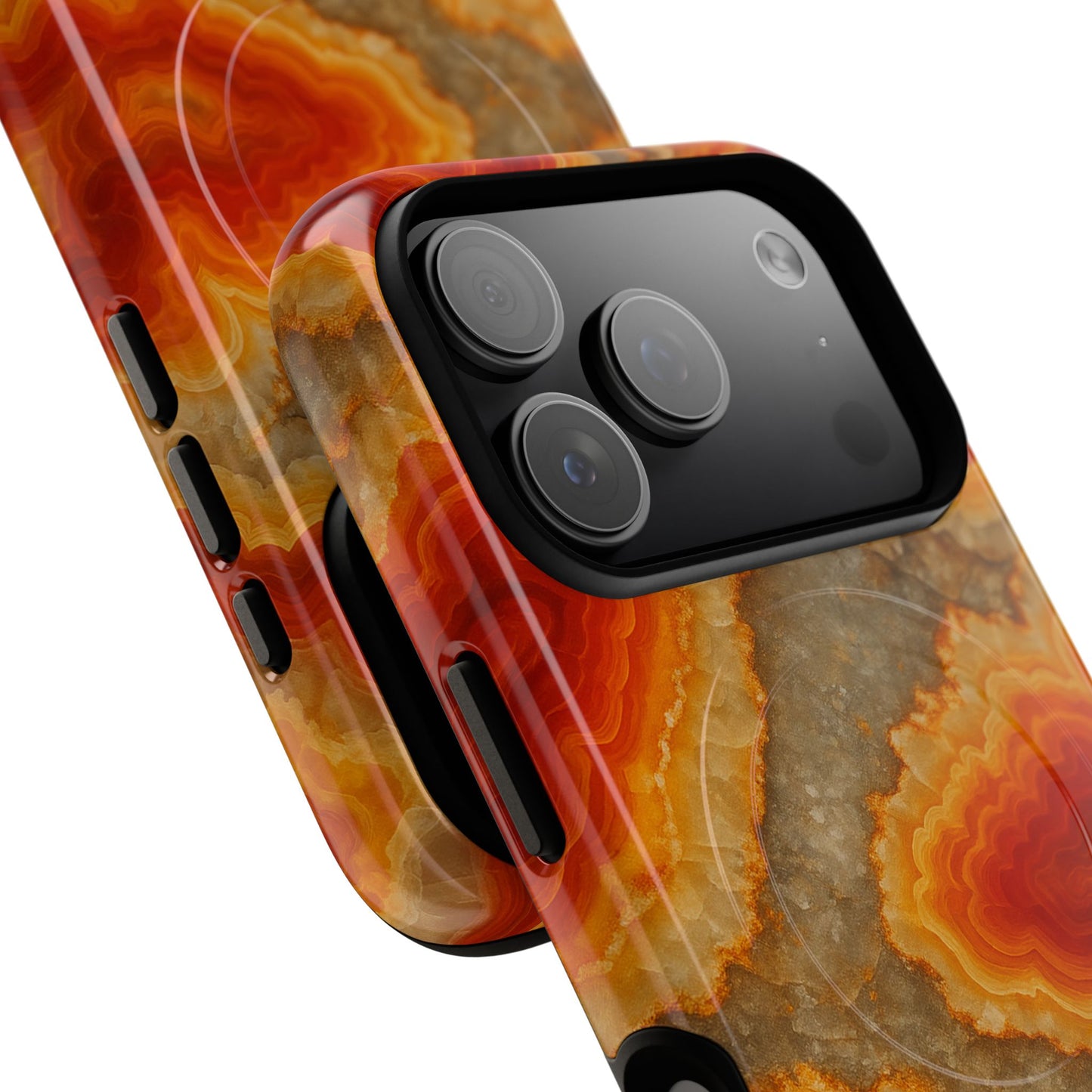 Agate Glow Marble iPhone Case Orange Geode Stone Design with MagSafe