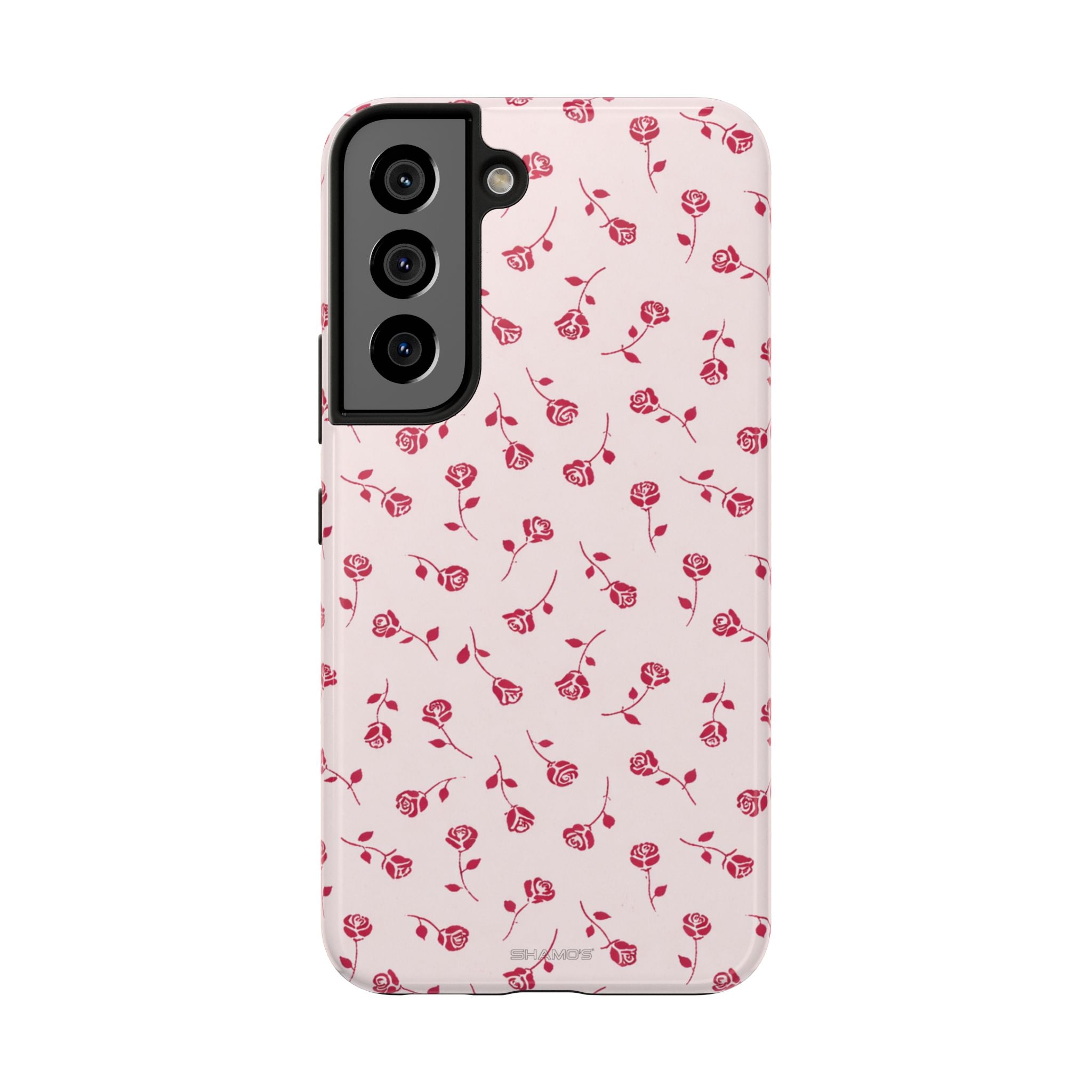Pink Rose Pattern Tough Phone Case — Impact-Resistant Protective Cover - Samsung Galaxy S22 - Shamo's