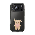 Romantic Teddy Bear Impact-Resistant iPhone Case with Heart Design - Shamo's