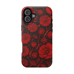 Melted Lava Dark Red Floral iPhone Case — MagSafe Compatible  Shamo's iPhone 16 Plus / Matte
