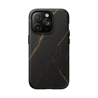 Black & Gold Marble iPhone Case with MagSafe - Shamo's