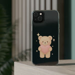 Romantic Teddy Bear Impact-Resistant iPhone Case with Heart Design  Shamo's
