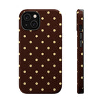 Polka Dot iPhone Case — Brown & Cream Protective Cover with MagSafe compatibility  Shamo's iPhone 14 / Glossy