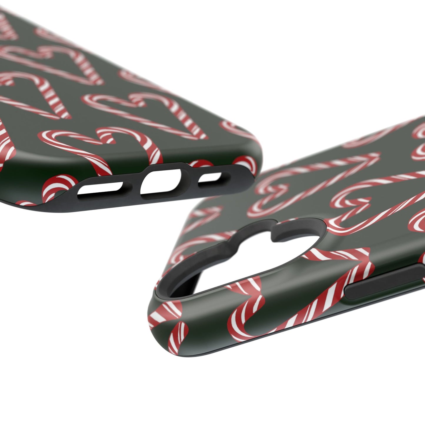 Candy Cane Heart MagSafe Impact-Resistant iPhone Case