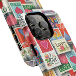Vintage Romantic Love Stamp iPhone Case | Tough Protection + MagSafe