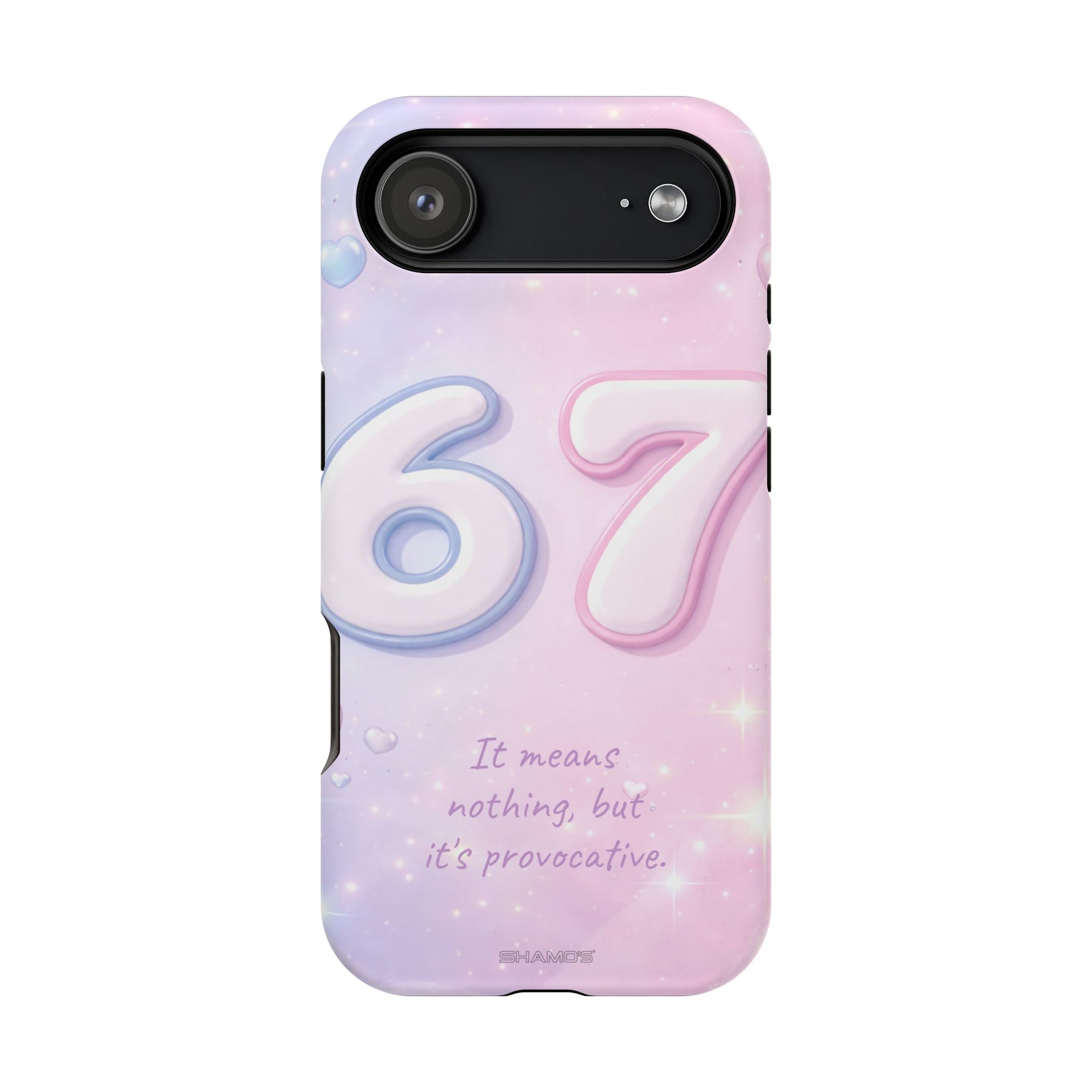 6 7 Viral TikTok Trend Pastel Aesthetic Magnetic Impact-Resistant iPhone Case, Personalizable Text and MagSafe Compatible