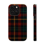 Plaid Impact-Resistant iPhone Case — Red Green Tartan Holiday Theme with MagSafe  Shamo's iPhone 14 Pro / Glossy