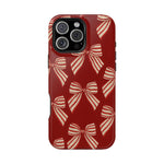 Holiday Red Bow iPhone Case — Impact‑Resistant iPhone Cover with MagSafe compatibility  Shamo's iPhone 16 Pro Max / Glossy