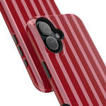 Red Burgundy  Stripes Magnetic Impact-Resistant Phone Case | MagSafe Compatible