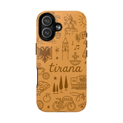Tirana Illustrated Hand-Drawn iPhone Case — Albanian Landmarks & Icons | MagSafe compatible
