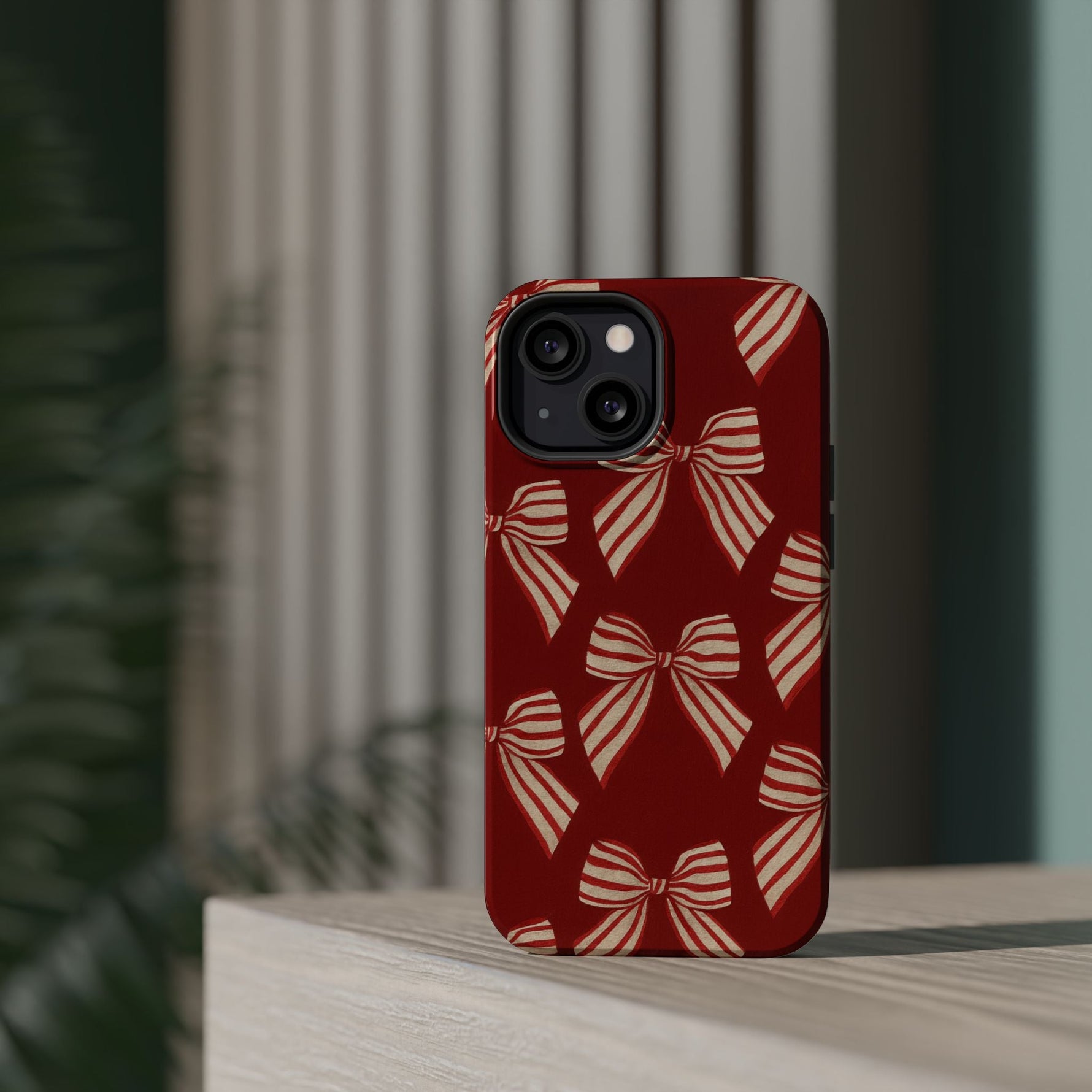 Holiday Red Bow iPhone Case — Impact‑Resistant iPhone Cover with MagSafe compatibility  Shamo's