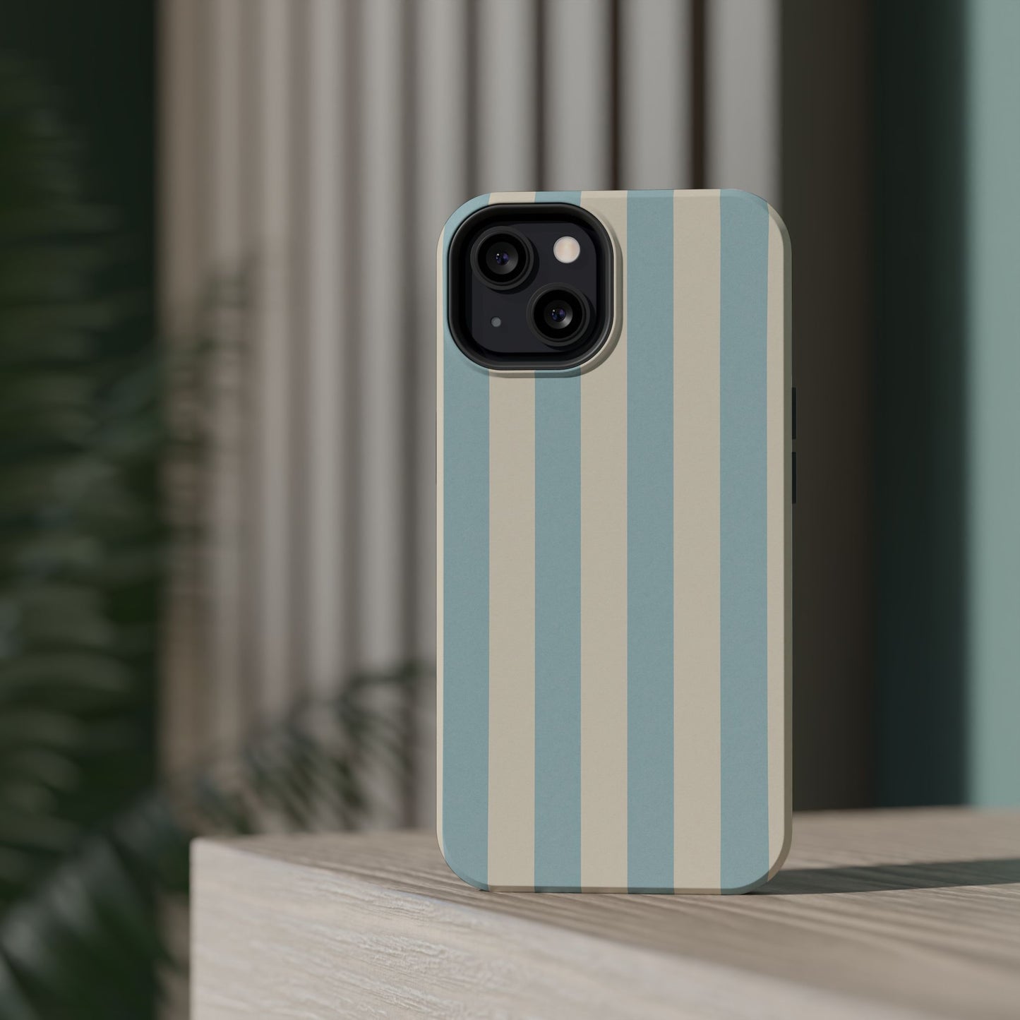 Blue Strips Pattern iPhone Case Compatible with MagSafe