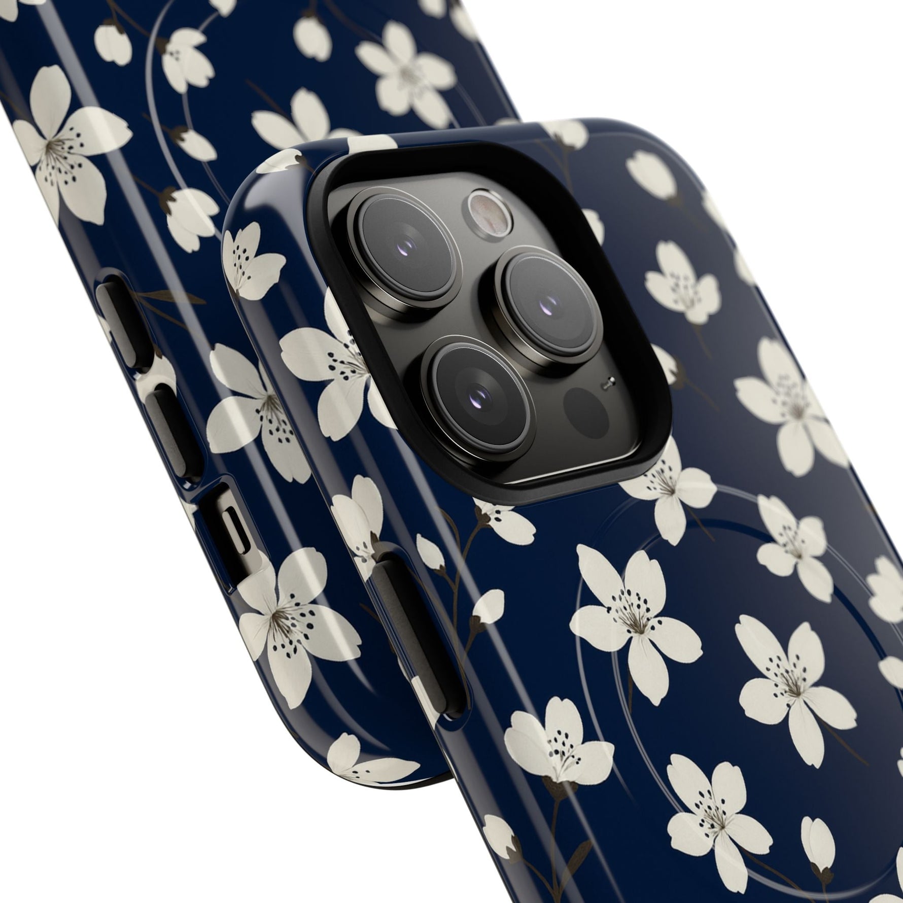 Navy Blossom Floral iPhone Case | MagSafe  Shamo's