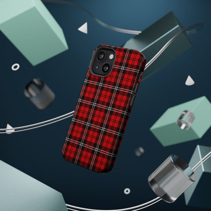 Red Tartan Plaid Impact-Resistant iPhone Case | MagSafe compatibility  Shamo's