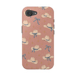 Ribbon Rodeo – Cowgirl Hat and Bow MagSafe Phone Case, Pink, glossy iPhone 16e, rear view