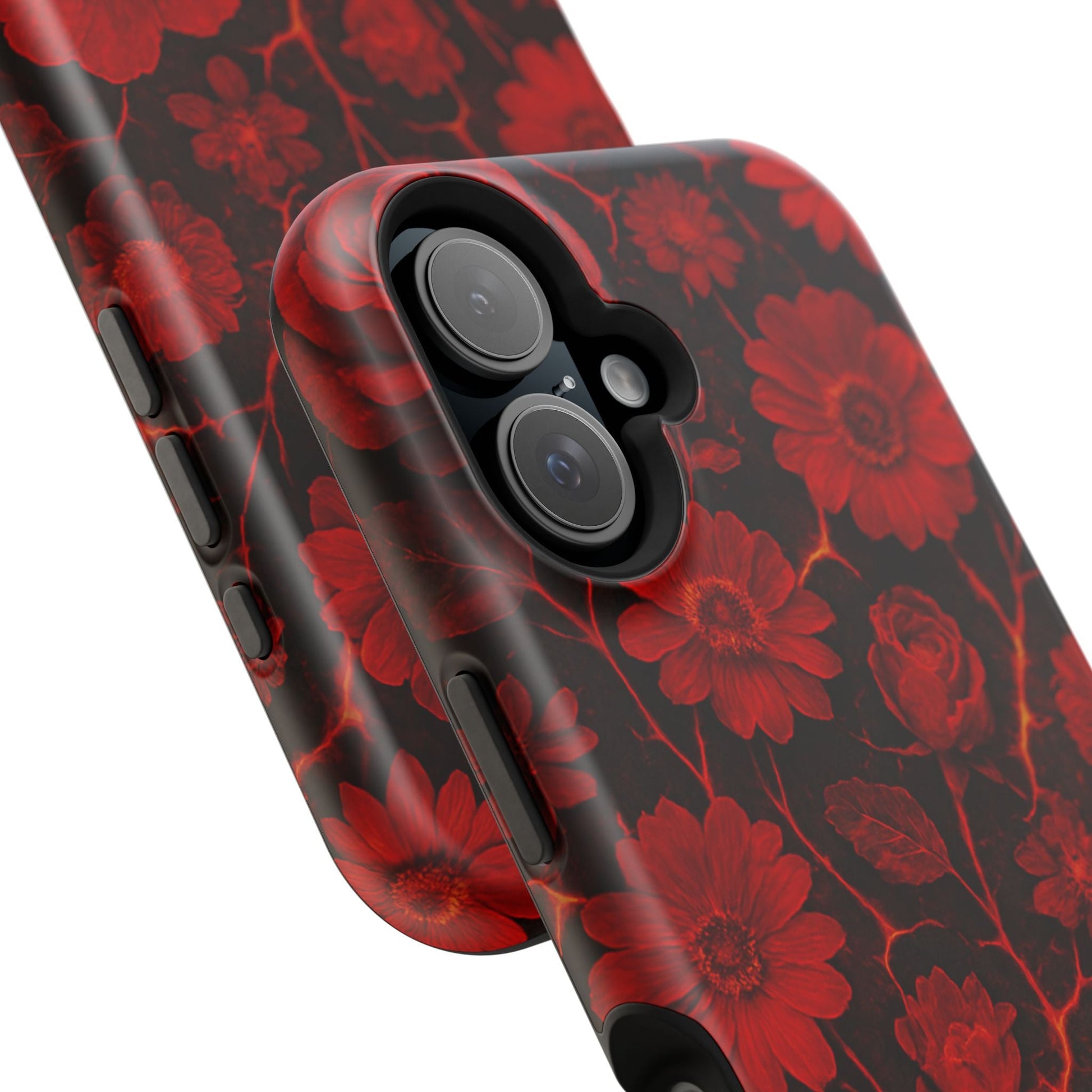Melted Lava Dark Red Floral iPhone Case — MagSafe Compatible  Shamo's