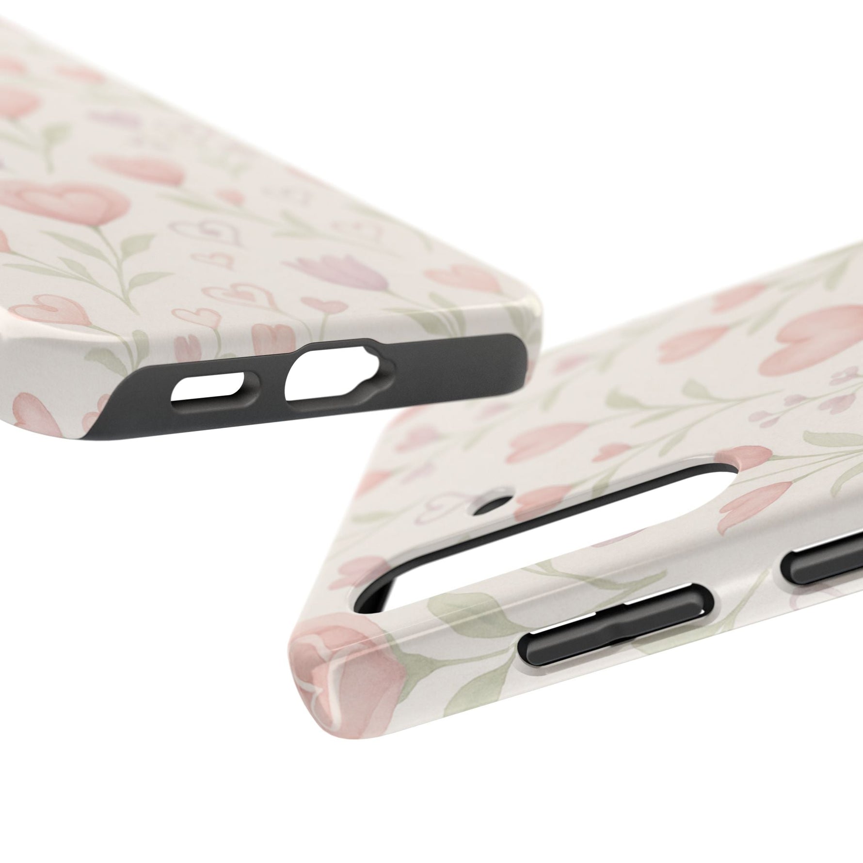 Pink Watercolor Heart Floral Pattern | Tough Impact Phone Case  Shamo's