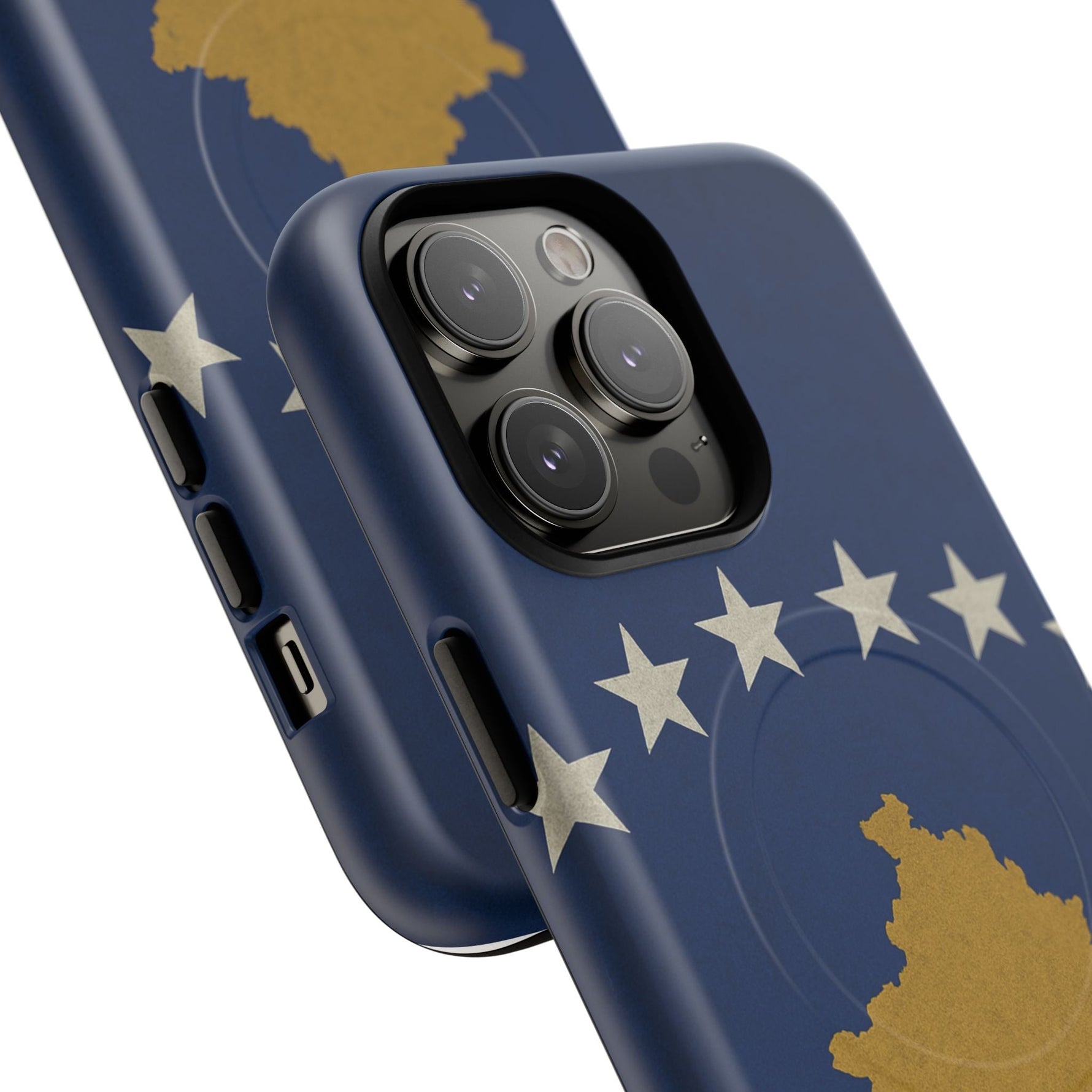 Kosovo Flag Tough iPhone Case — Navy Blue Stars & Gold Map (MagSafe compatible)  Shamo's