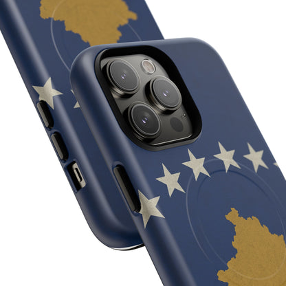 Kosovo Flag Tough iPhone Case — Navy Blue Stars & Gold Map (MagSafe compatible)  Shamo's