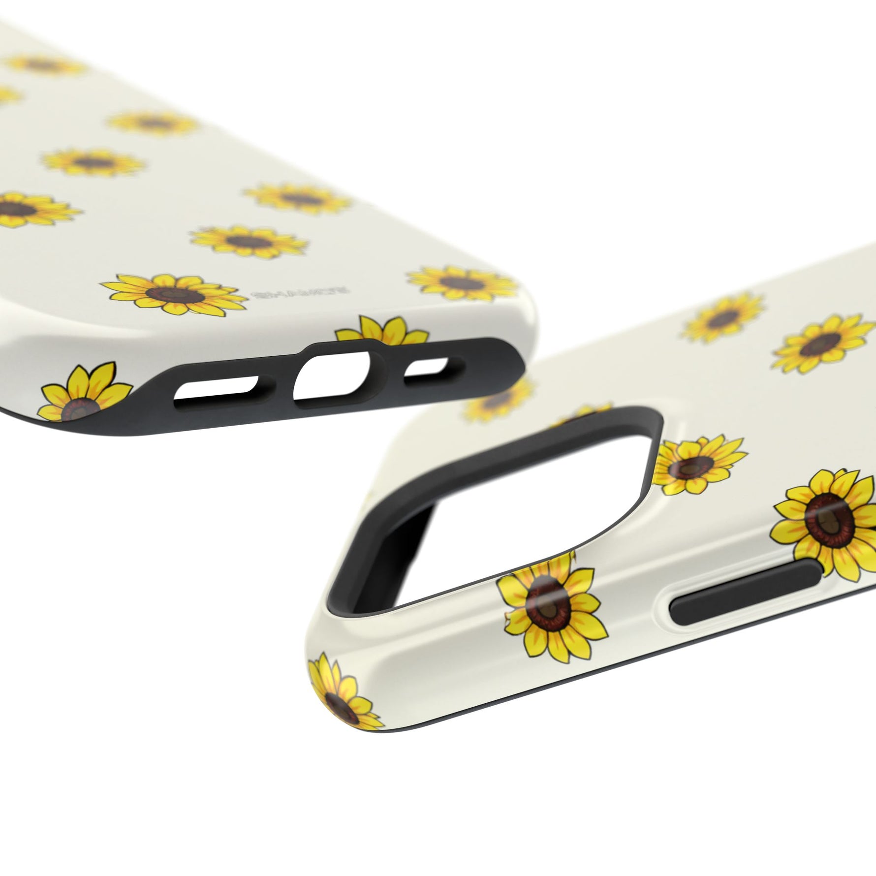 Sunflower Pattern Magnetic Impact-Resistant iPhone Case MagSafe Compatible