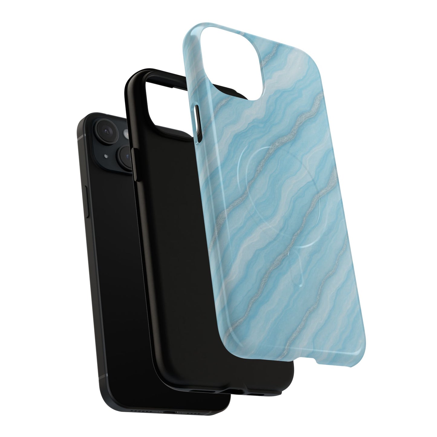 Sky Blue Marble iPhone Case with MagSafe - Shamo's