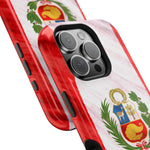 Peru Flag Magnetic Impact-Resistant Phone Case, Protective Patriotic Design, MagSafe Compatible - iPhone 17 / Glossy - Shamo's