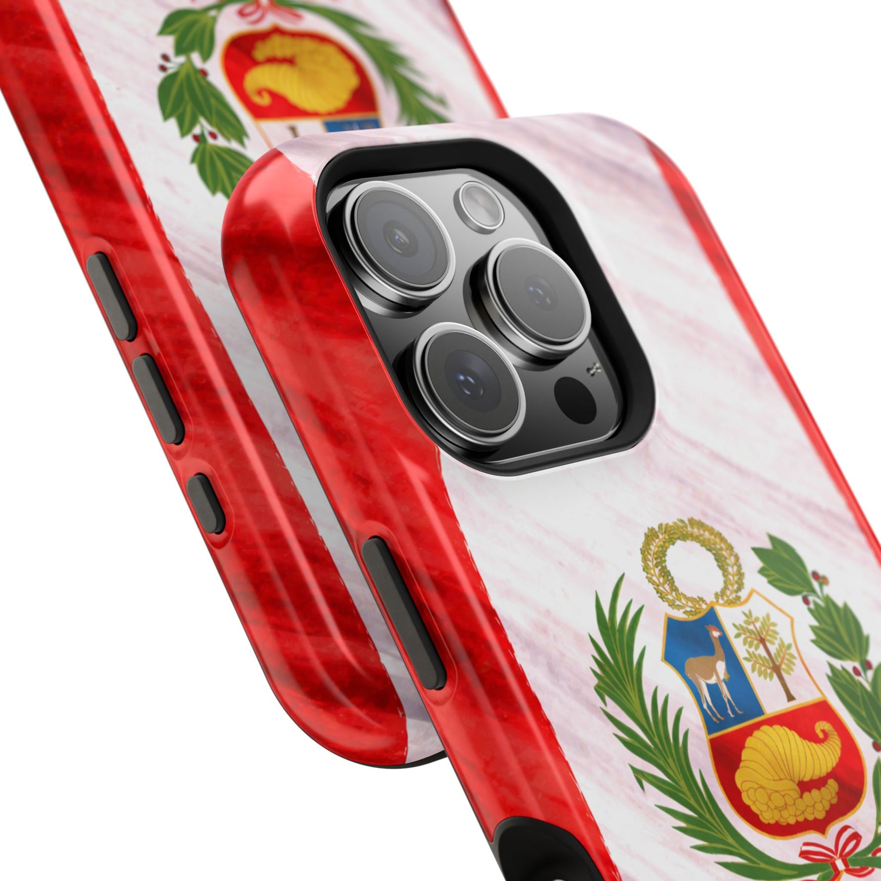 Peru Flag Magnetic Impact-Resistant Phone Case, Protective Patriotic Design, MagSafe Compatible - iPhone 17 / Glossy - Shamo's