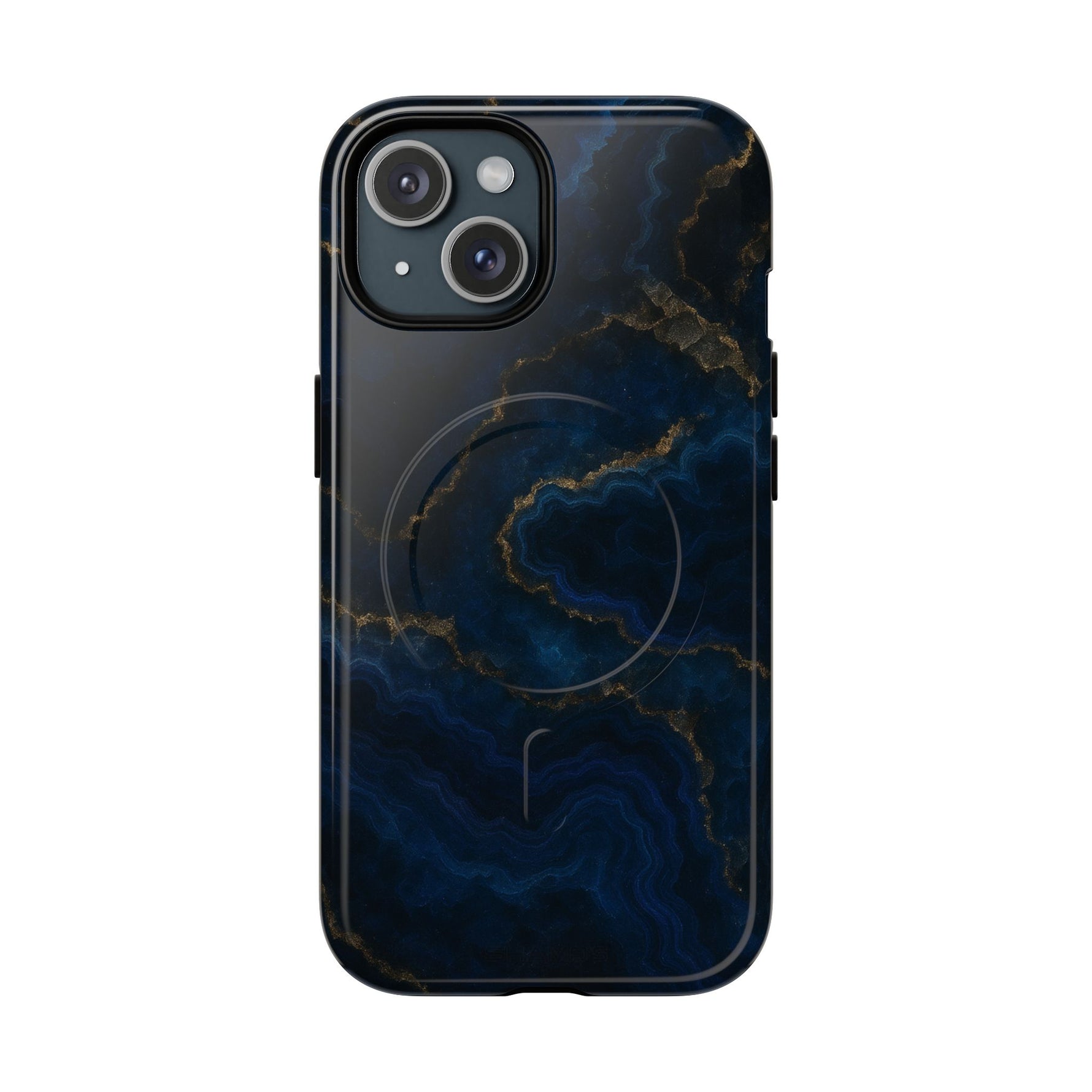 Midnight Marble iPhone Case with MagSafe - iPhone 15 / Glossy - Shamo's