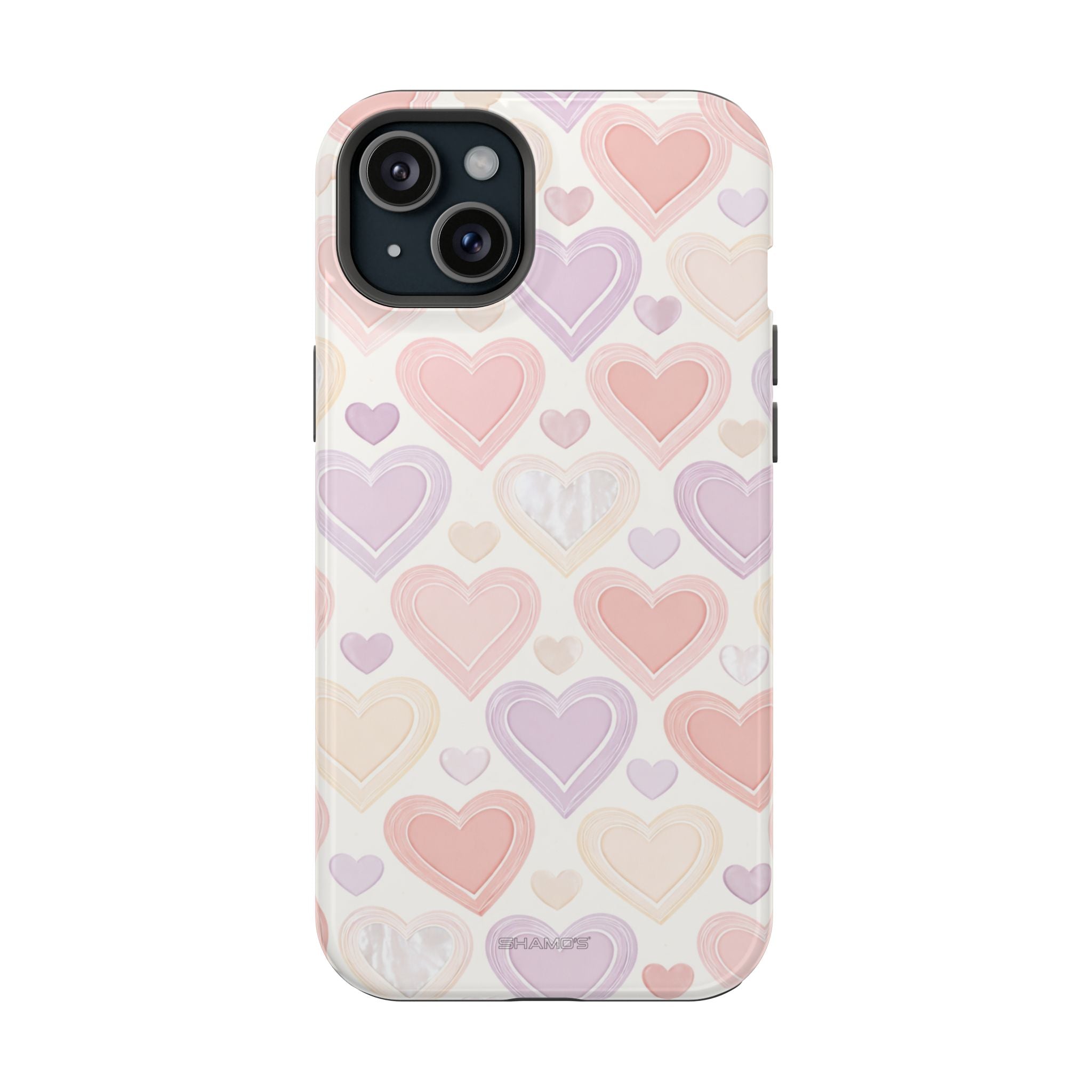 Pastel Heart Love MagSafe Impact-Resistant iPhone Case - iPhone 15 Plus / Glossy - Shamo's