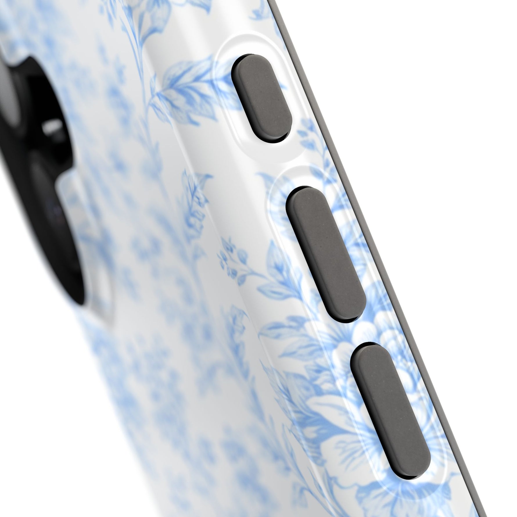 Preppy Look Blue Floral Impact-Resistant Phone Case and MagSafe Compatible