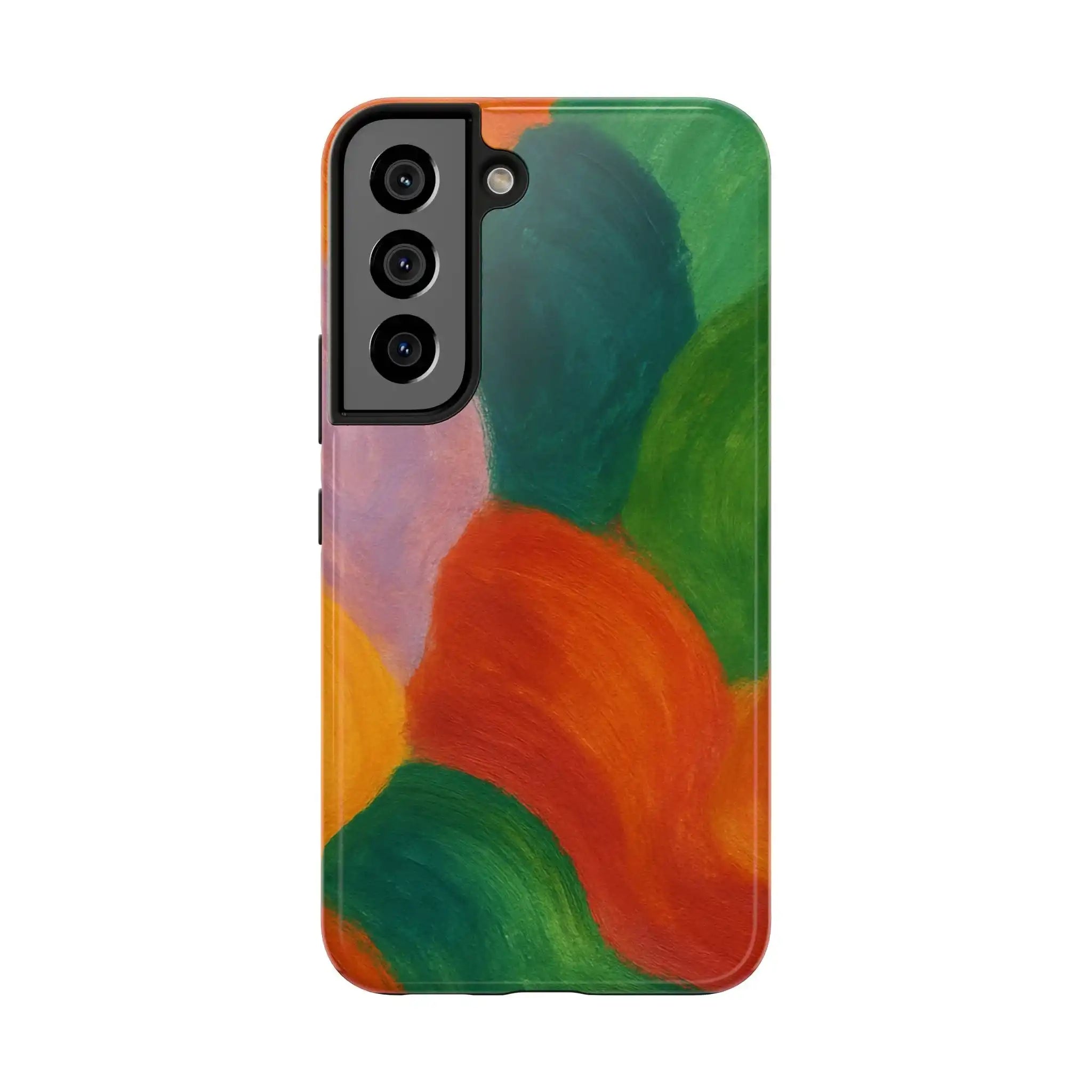Abstract Color Wave Tough Phone Case — Bold Orange & Green Protective Phone Cover  Shamo's Samsung Galaxy S22