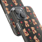 Romantic Teddy Bear Impact-Resistant Phone Case with Heart Design