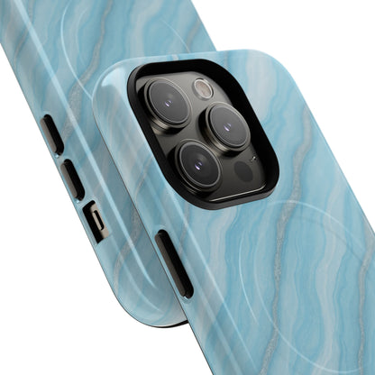 Sky Blue Marble iPhone Case with MagSafe