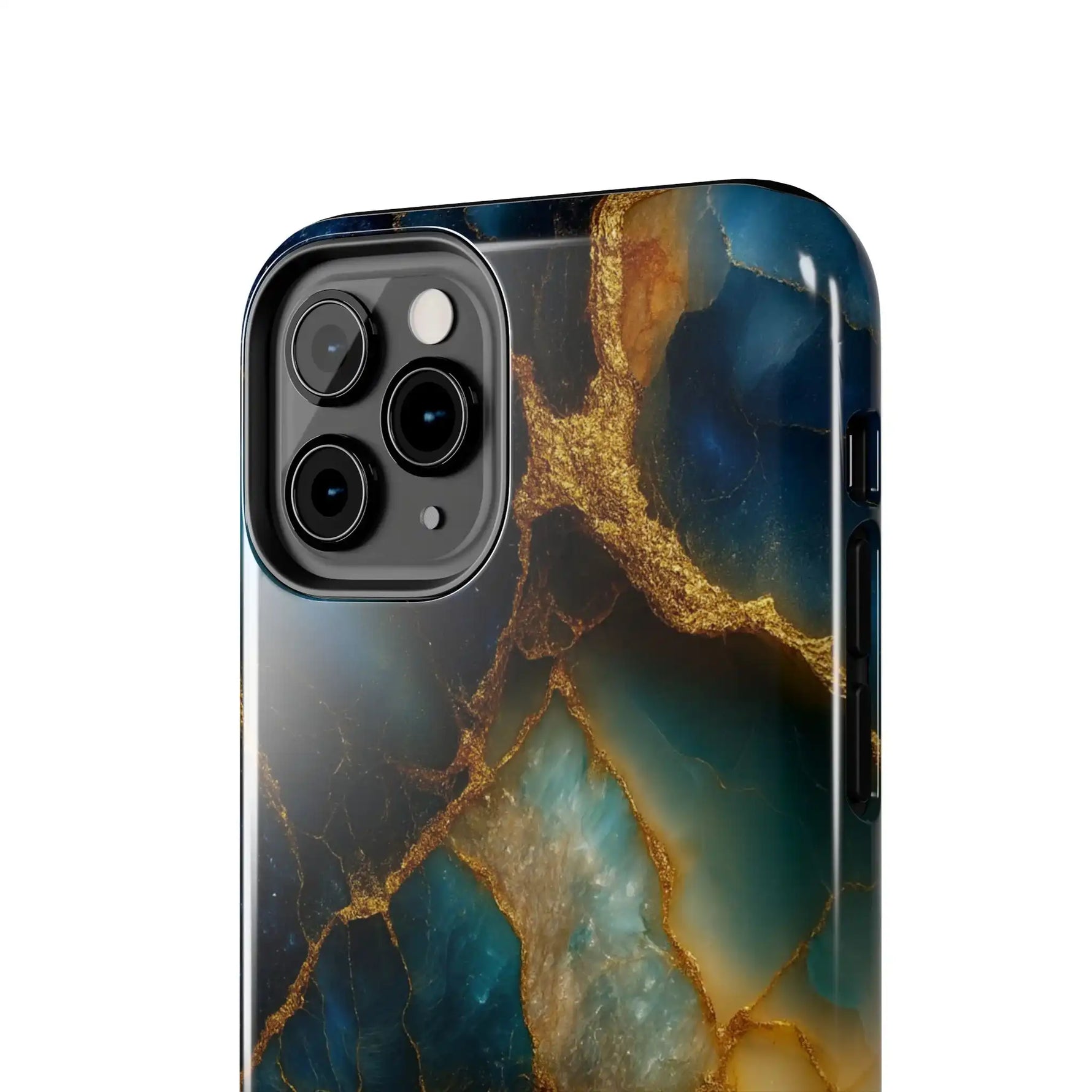 Blue Gold Agate Tough Phone Case Marble Stone Design  Shamo's