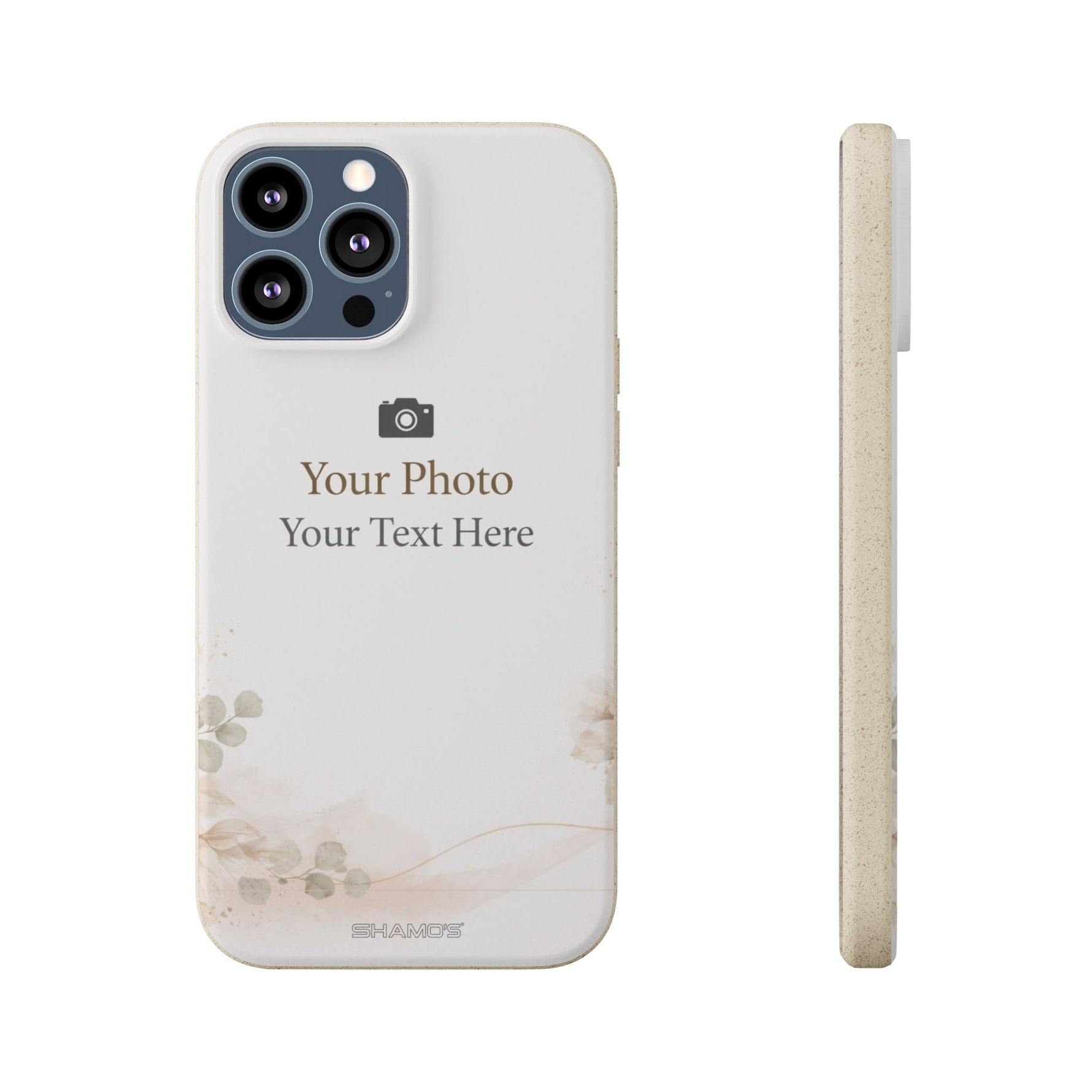 Personalizable Biodegradable Custom Phone Case | Add your own Photo and Text - iPhone 13 Pro Max - Shamo's