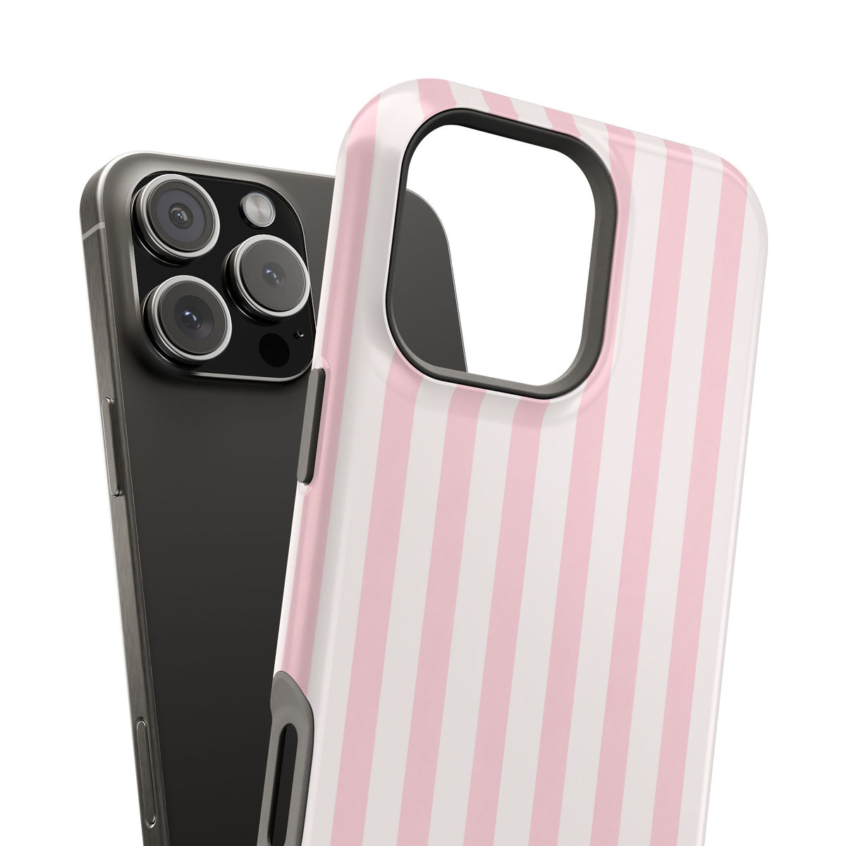 Stoßfeste Handyhülle mit pinkfarbenen Streifen | MagSafe