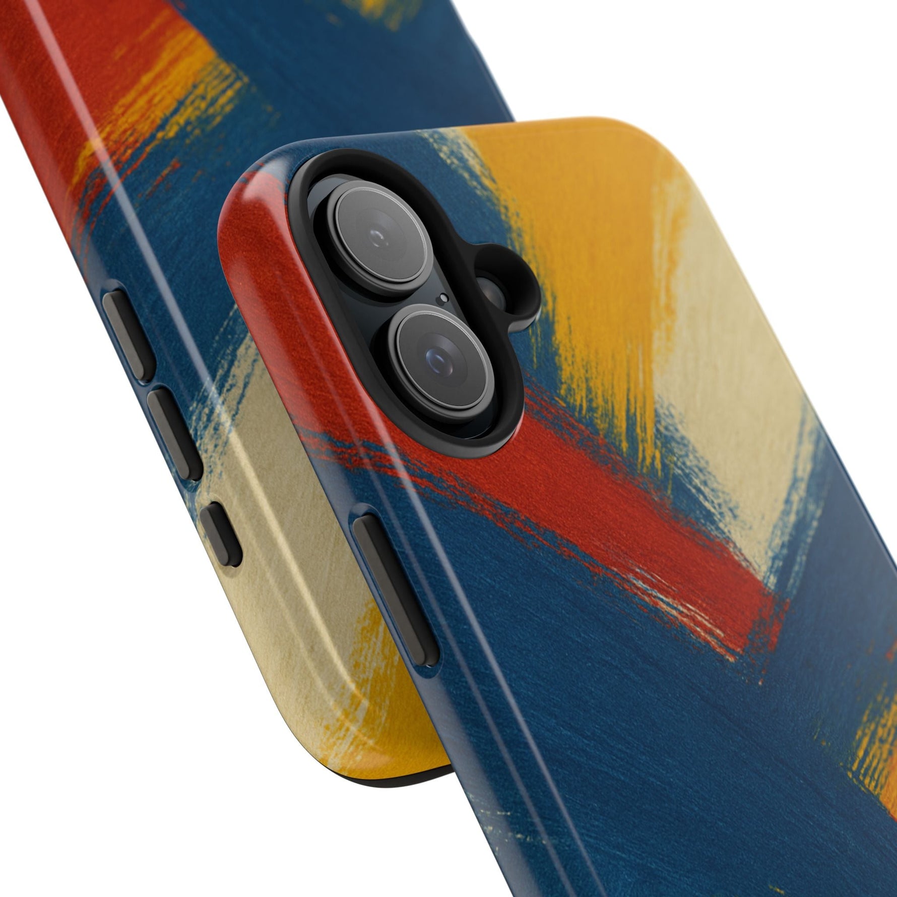 Abstract Brushstroke Tough Phone Case — Colorful Red, Blue & Yellow Protective Cover  Shamo's