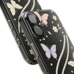 Butterfly Pearl Impact-Resistant Clear iPhone Case  Shamo's