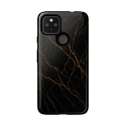 Black Marble Tough iPhone Case