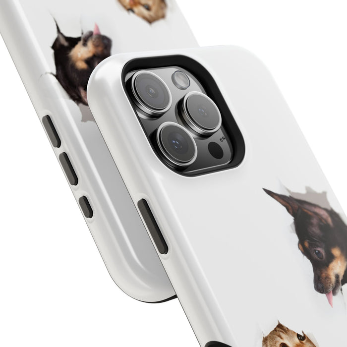 Impact-Resistant Cases with a cat and a dog