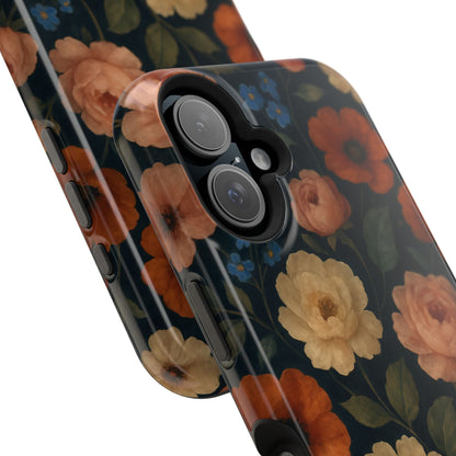 Floral Vintage Rose Magnetic Impact iPhone Case with MagSafe  Shamo's