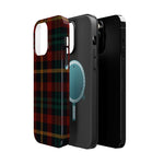 Plaid Impact-Resistant iPhone Case — Red Green Tartan Holiday Theme with MagSafe  Shamo's