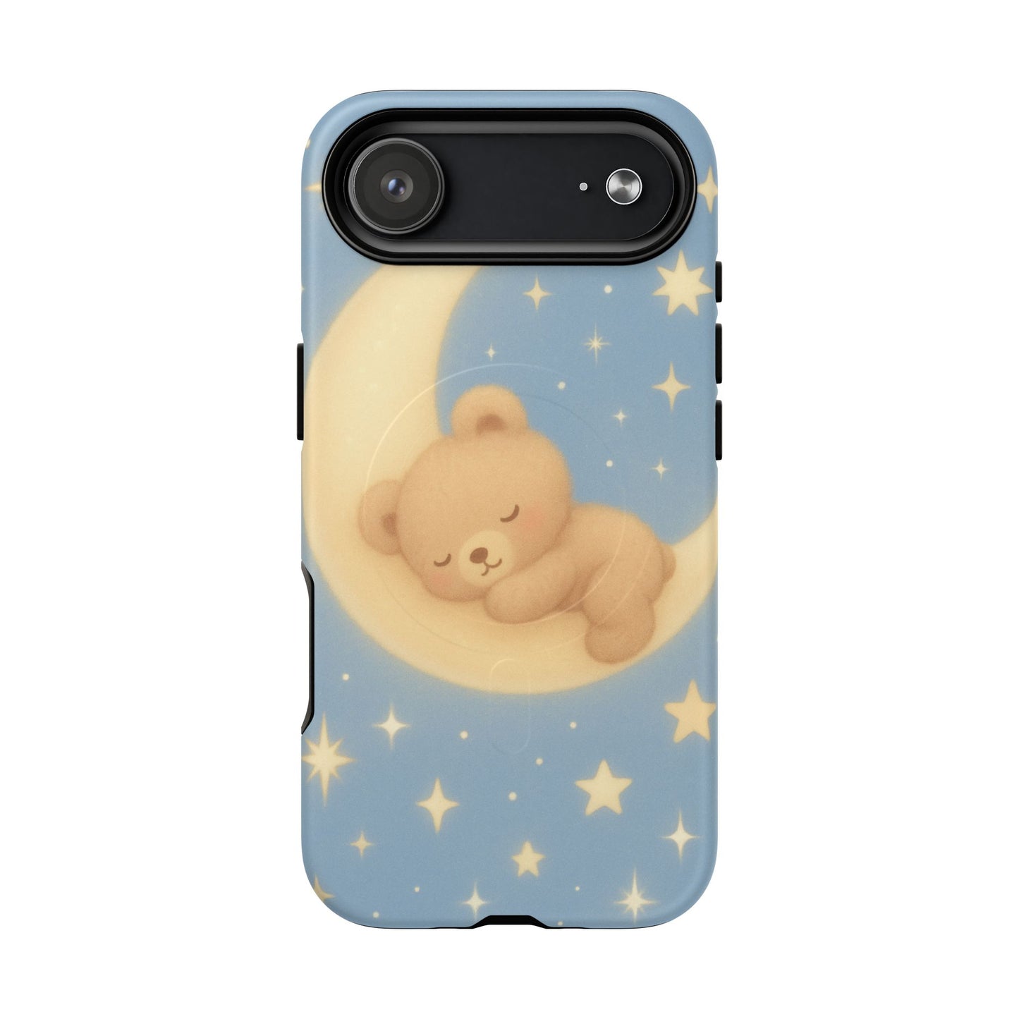Sleepy Teddy Bear & Stars iPhone Case with MagSafe