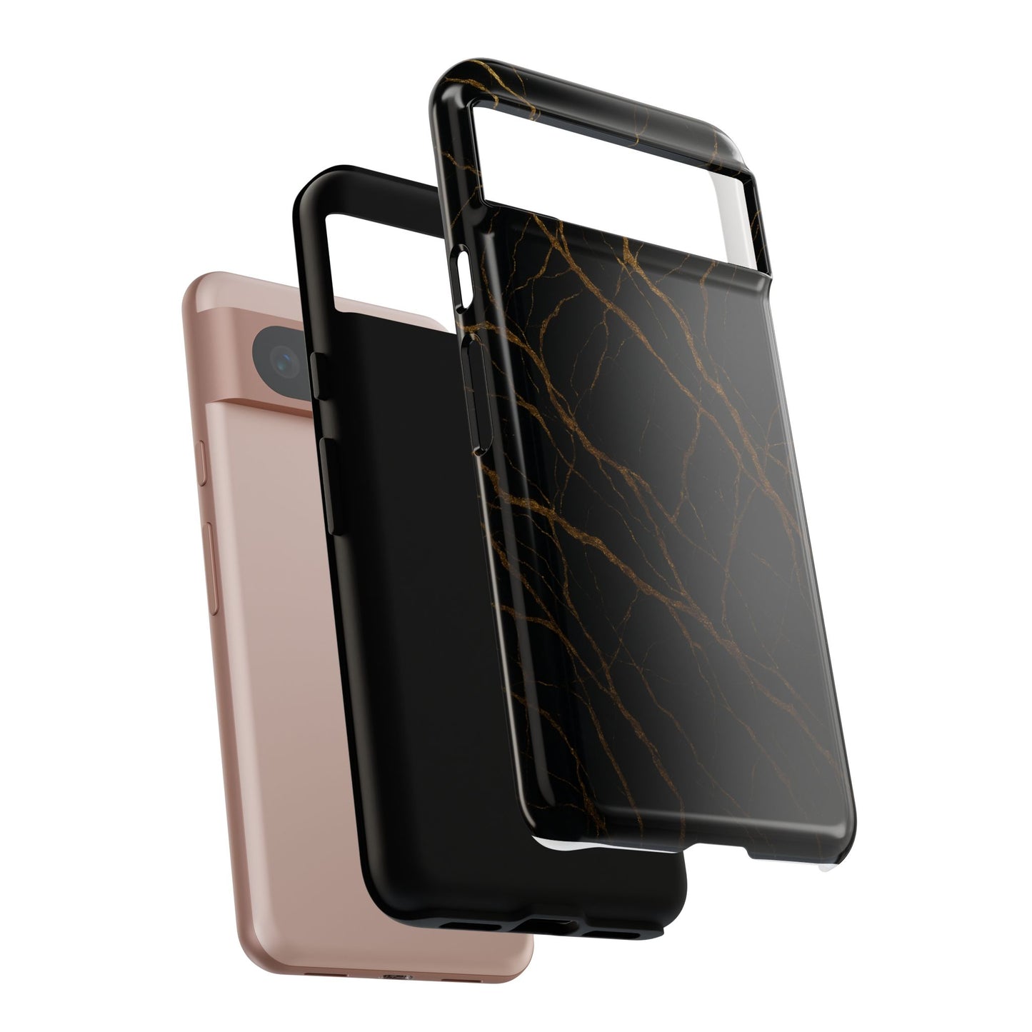 Black Marble Tough iPhone Case