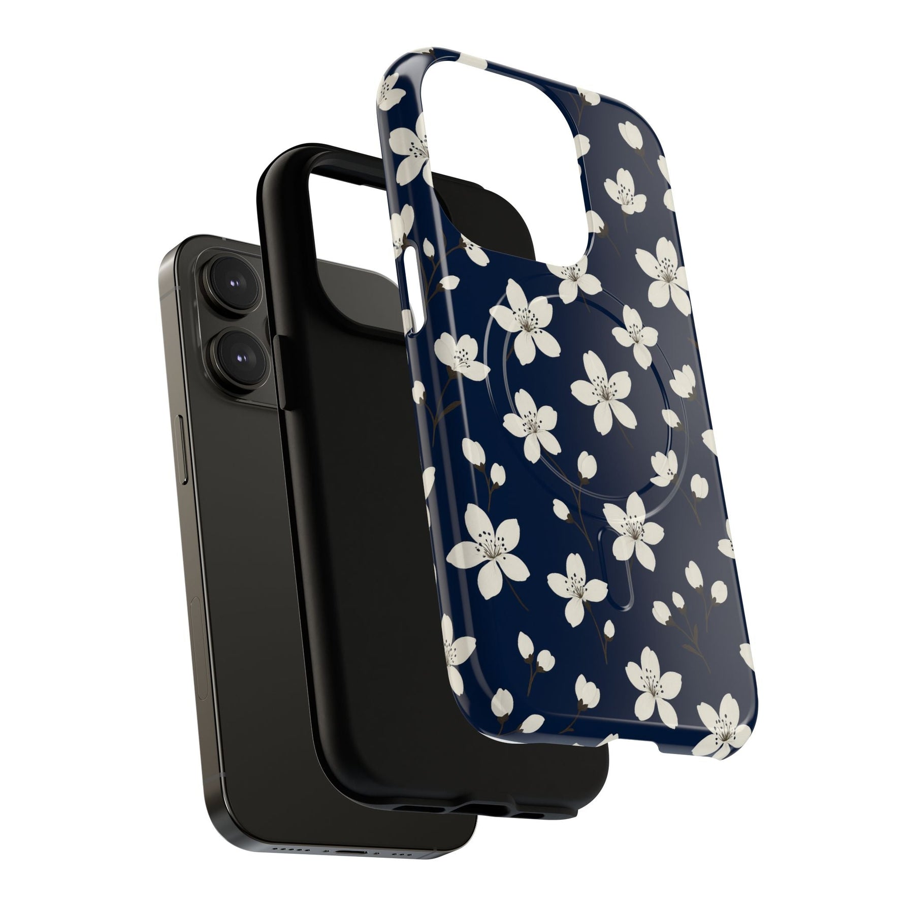 Navy Blossom Floral iPhone Case | MagSafe  Shamo's