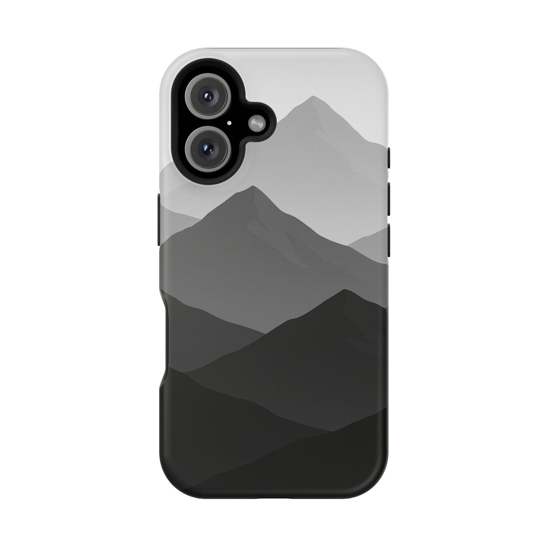 Monochrome Mountain Design iPhone Case | MagSafe  Shamo's iPhone 16 / Matte