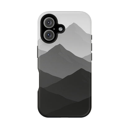 Monochrome Mountain Design iPhone Case | MagSafe  Shamo's iPhone 16 / Matte