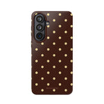 Polka Dot iPhone Case — Brown & Cream MagSafe Protective Cover